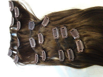Malky's Human European Hair Extensions, 16" Long, Clip In, 7 Piece Set - wigs, Women's Wigs - kosher, Malky Wigs - Malky Wigs
