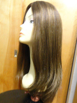 European Multidirectional 22" Straight Medium Brown Highlight #4/8/10 - wigs, Women's Wigs - kosher, Malky Wigs - Malky Wigs
