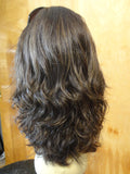 European Multidirectional 16" Wavy Dark Brown with Highlights #8/4 - wigs, Women's Wigs - kosher, Malky Wigs - Malky Wigs