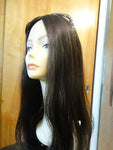 European Multidirectional 26" Straight Dark Brown with Highlights #6/2 - wigs, Women's Wigs - kosher, Malky Wigs - Malky Wigs